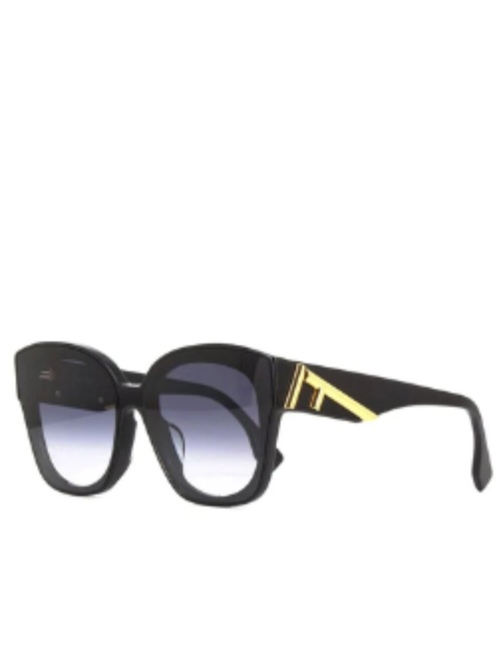 Share Fendi Women Shiny Black/Gold Sunglasses NEW ORIGINAL